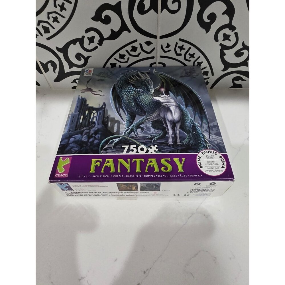 CEACO Fantasy 750 Jigsaw Puzzle The Protector of Magick Dragon Unicorn Sealed